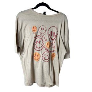 SHEIN Retro Vibe Smiley Face Graphic T Shirt Tee Size Large
